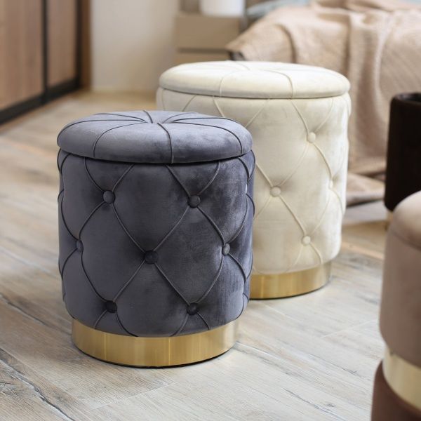 Скриня-пуф Louis 33,5х33,5х38 см сірий 