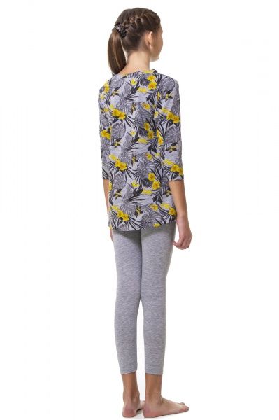 Пижама для девочек KOSTA 0102-8 р.122-128 серо-желтый 