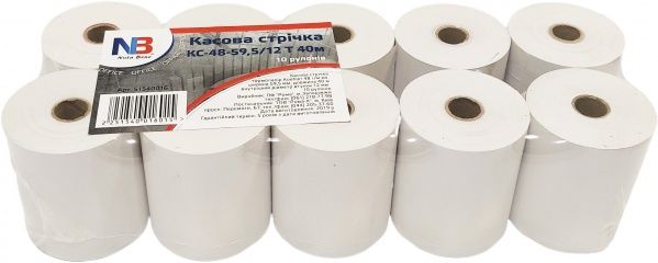 Лента кассовая Nota Bene 48-59,5/12 Термо 40 м (10 штук/упаковка) 