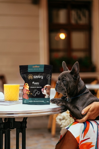 Лакомство Savory для здорового роста щенков_Ягненок и облепиха 200 г