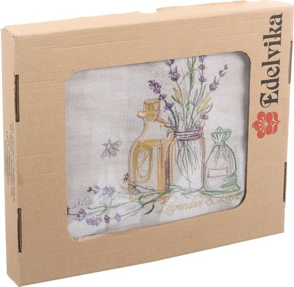 Скатертина «Лимон та лаванда» 659-16/00 140x240 см лляний Едельвіка 