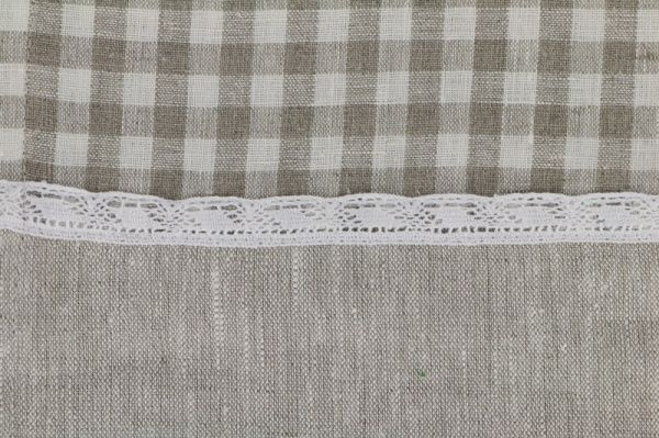 Рушник кухонний з мереживом 45x70 см Галерея льону сірий 