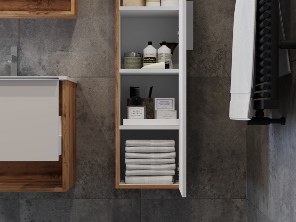 Пенал для ванной комнаты ЮВЕНТА Domus - 140 Дуб Натуральный