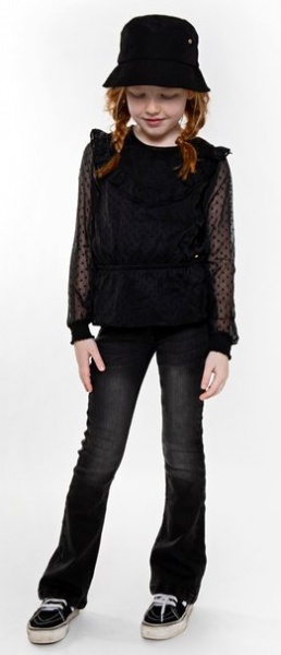 Джинсы NWM для девочек р.140 черный U44066-1 