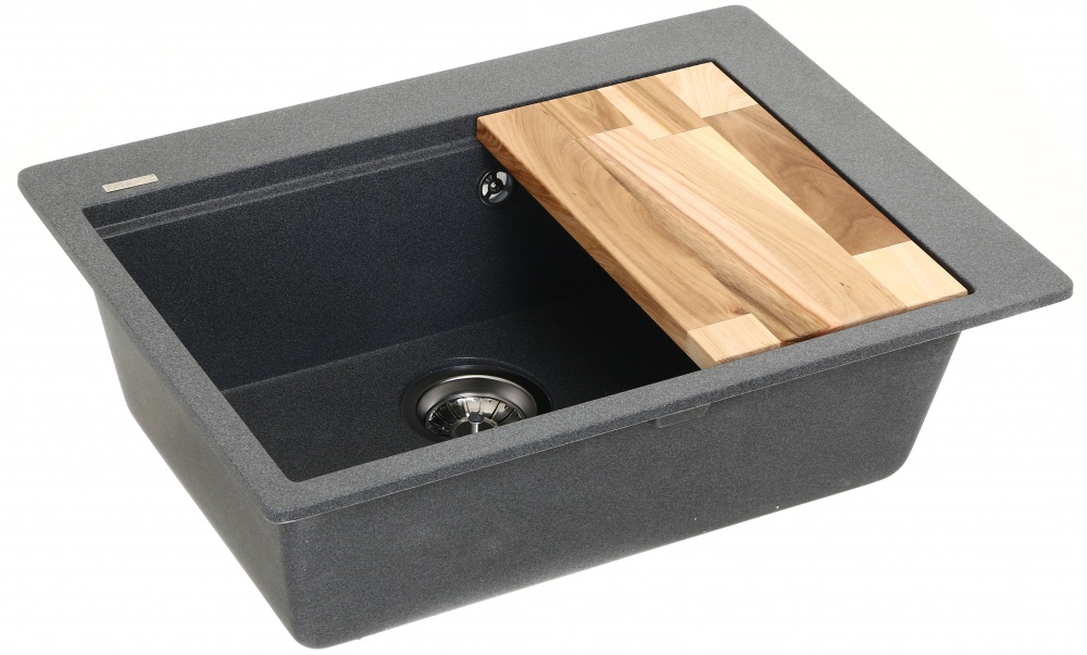 Мойка ScandiSPA из кварцевого песка Delta grafit GMD620gD + деревянная дощечка