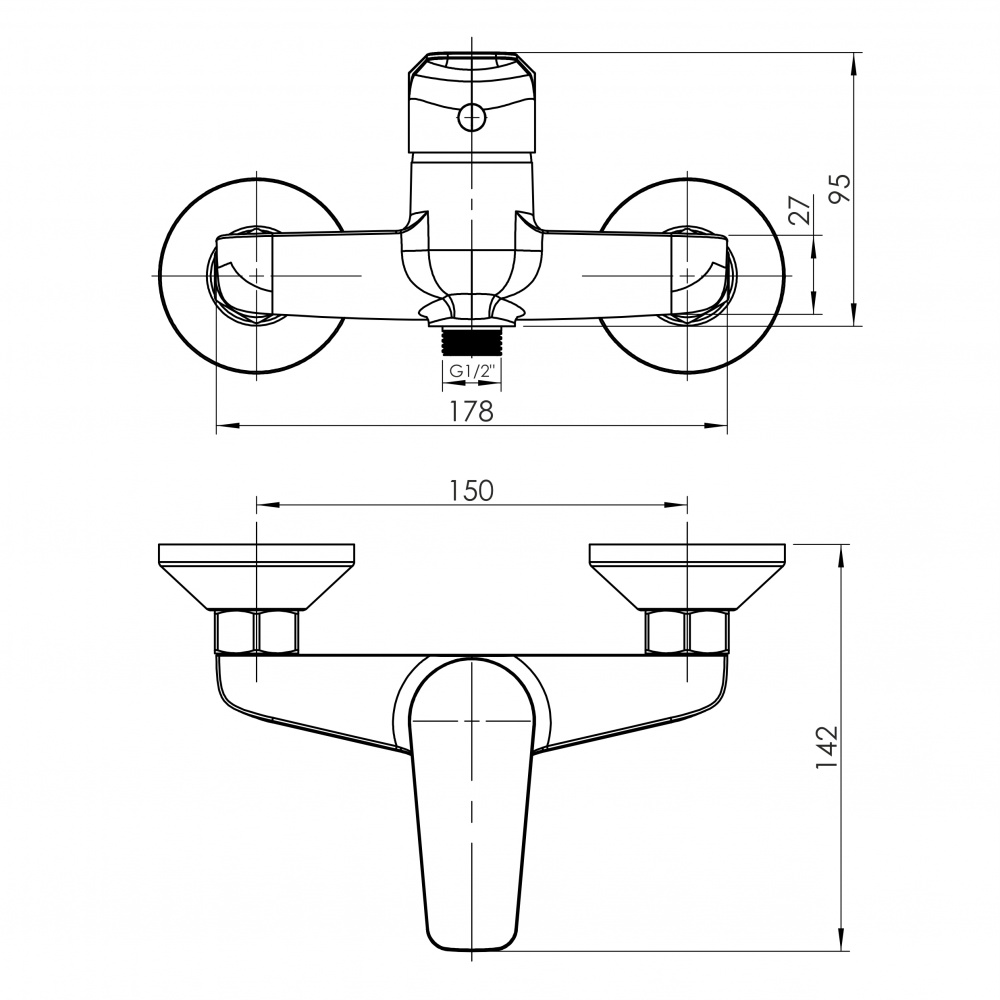 Смеситель для душа RJ VERO, хром