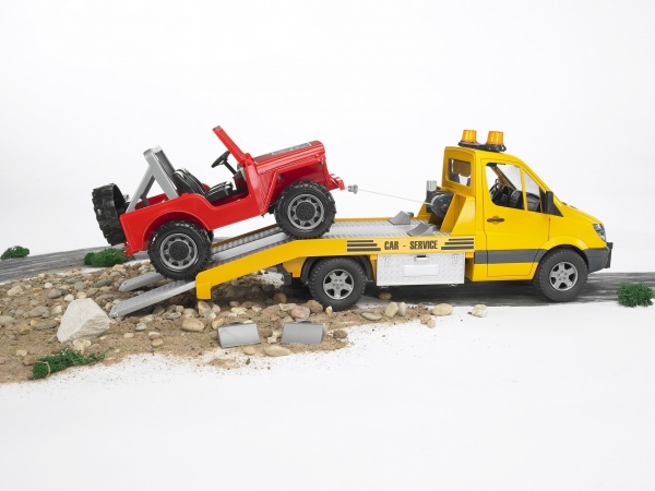 Набір машинок Bruder Мерседес Спрінтер евакуатор + джип 1:16 02535