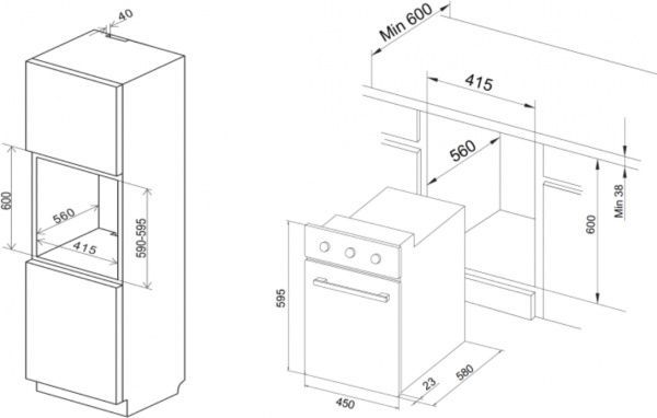 Духовой шкаф Interline OEG 170 MRN BA