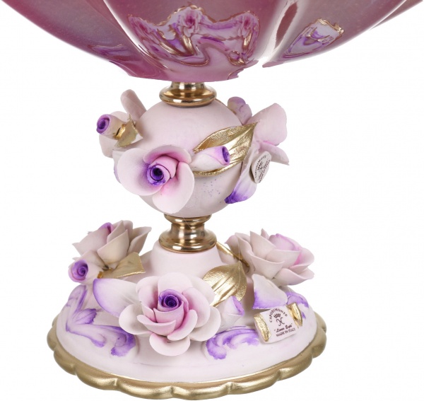 Фруктовница бордовая DESY LILLA/M 30X30X25 White cristal