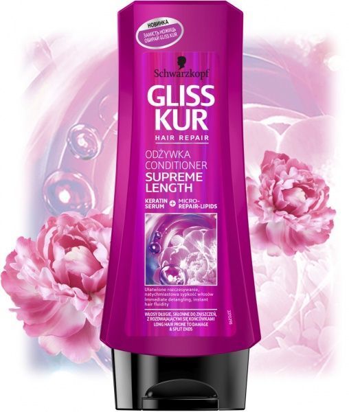 Бальзам Gliss Kur Supreme Length для длинных склонных к повреждениям и жирности волосам 200 мл