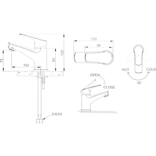 Смеситель для умывальника EGO Fusion F0122901101