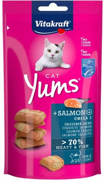 Лакомство для котов Vitakraft Yums Омега 3 с лососем 40 г