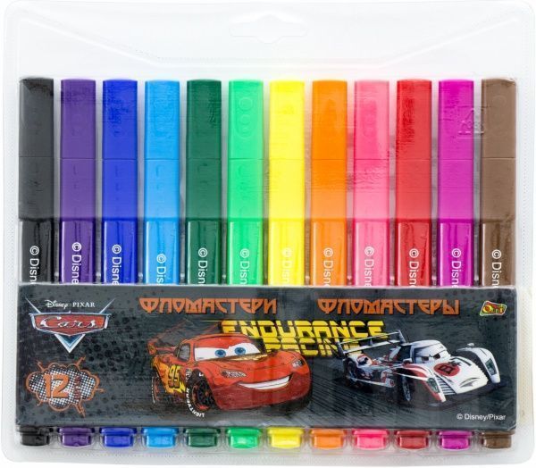 Фломастеры Cars 12 шт 540191 Olli