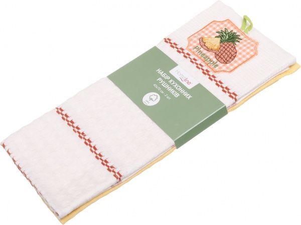 Набор полотенец кухонных Ананас 2 шт. 45x70 см белый с желтым Home Line 
