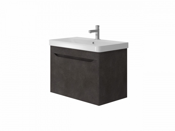 Тумба подвесная Botticelli Livorno - 80 структурный камень с умывальником Luxury-80