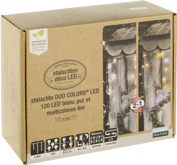 Электрогирлянда-штора Blachere разноцветная 120 ламп 6 м 