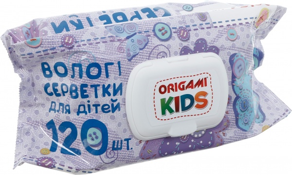 Детские влажные салфетки Origami Kids 120 шт.