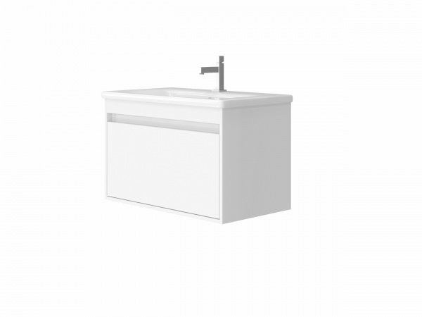 Тумба подвесная ЮВЕНТА Malta - 80 белая с умывальником Soft-80