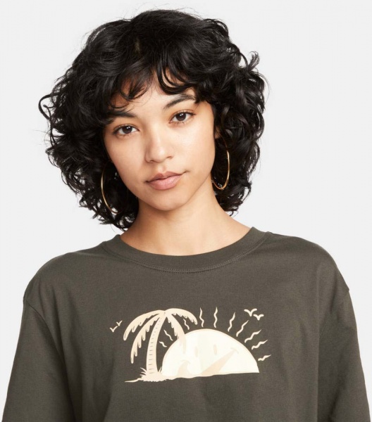 Футболка Nike TEE CROP FW DQ3309-355 р.XL сірий