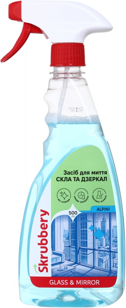 Средство моющее для стекла и зеркал SKRUBBERY Alpini 0,5 л