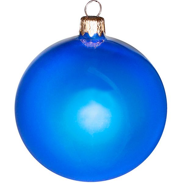 Шар стеклянный d80 глянец синий