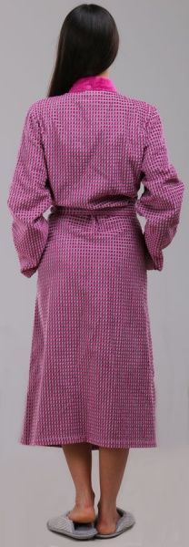 Халат велюровий Cawo Checked р. 48 рожевий 