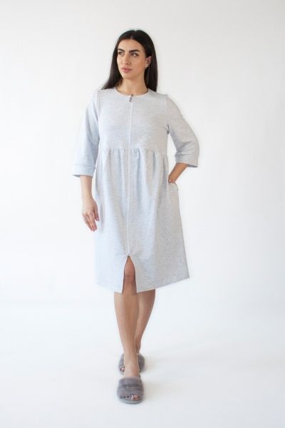 Халат домашній Flis clothes р. XL сірий меланж 