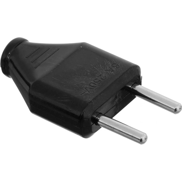 Вилка кабельная UP! (Underprice) YK-203-BK без заземления 220В 6А IP20 пластик черный