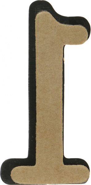 Цифра 1 пластик золотий 50 мм 120487