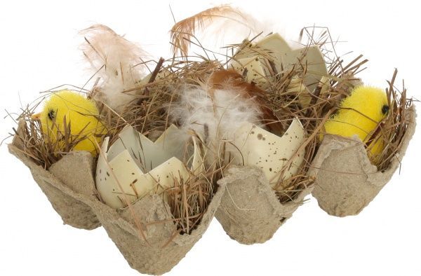 Пасхальная декорация Коврик со скорлупой и цыпленком A50810C-4