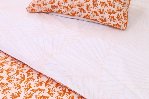 Комплект постільної білизни Amiens полуторний білий із коричневим Today (без простирадла)