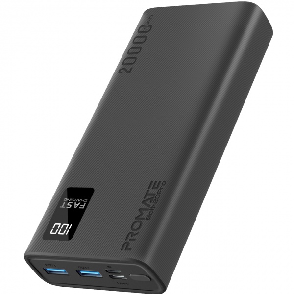 Универсальная мобильная батарея Promate 20000 mAh black (bolt-20pro.black) 