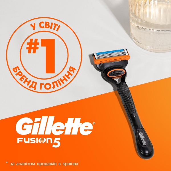 Подарочный набор для мужчин Gillette Fusion: Станок для бритья + Гель для бритья 200 мл