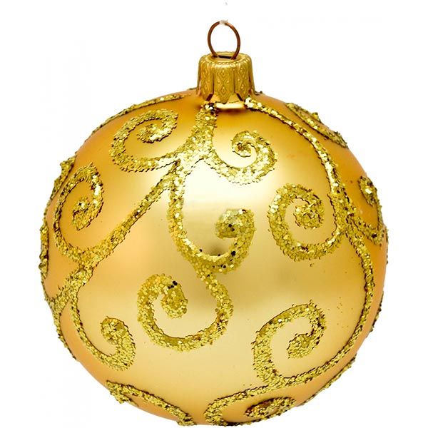 Шарик новогодний 4855 золото 80 мм