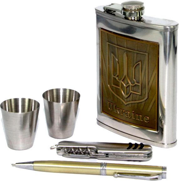 Набор подарочный с флягой Герб Украины A121