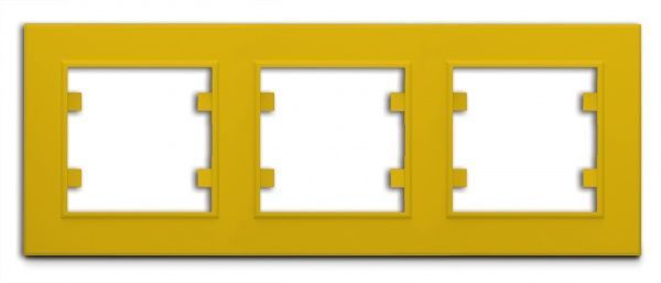 Рамка трехместная Makel Karea горизонтальная желтый
