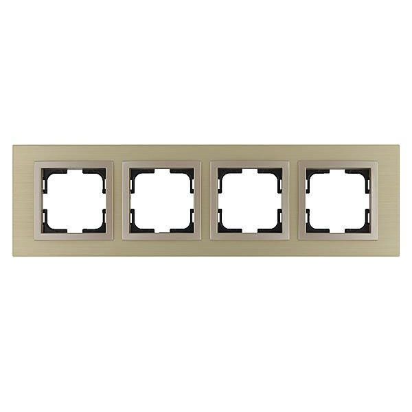 Рамка четырехместная Mono Style Aluminium универсальная титан 107-830000-163