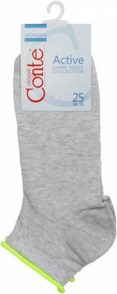 Шкарпетки Conte бавовняні ACTIVE р. 23 світло-сірий 