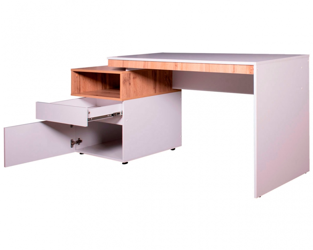 Стол письменный DC РИНО 750х1600х600 мм нимфея альба/дуб тахо/нимфея альба