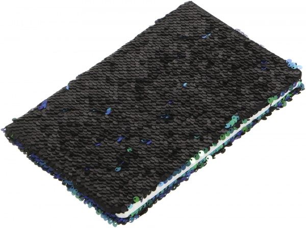 Книга для нотаток Паєтки А5 96 аркушів чорно-зелена