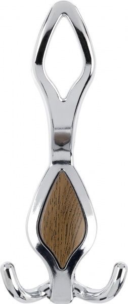 Крючок мебельный 3029 хром с вставкой коричневой