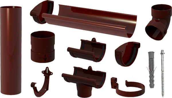 Комплект водостічної системи RoofOK 120 мм 6 м коричневий 