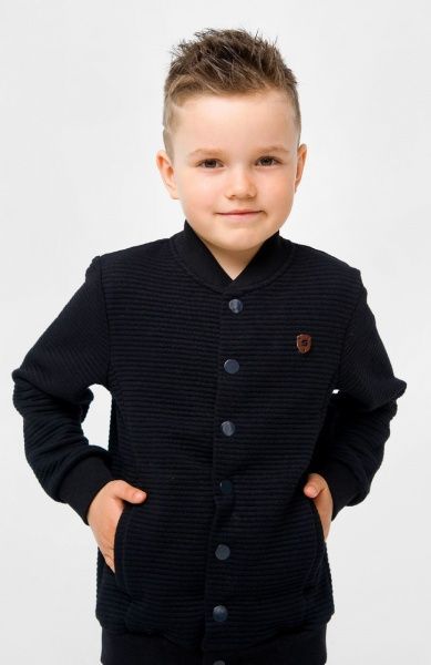 Бомбер для мальчика Smil р.128 черный 116463 