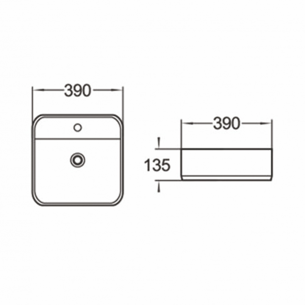 Умывальник-чаша Imprese i-FORM, 39*39*14см