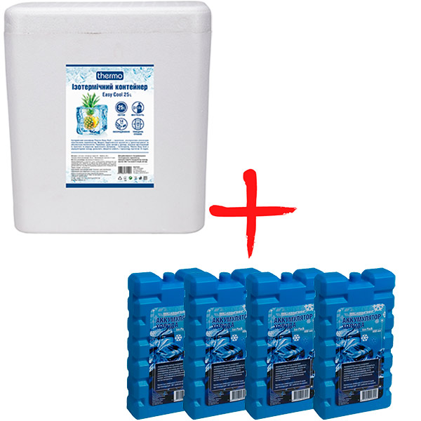Контейнер ізотермічний Thermo Easy Cool 25 л з набором акумуляторів IcePack