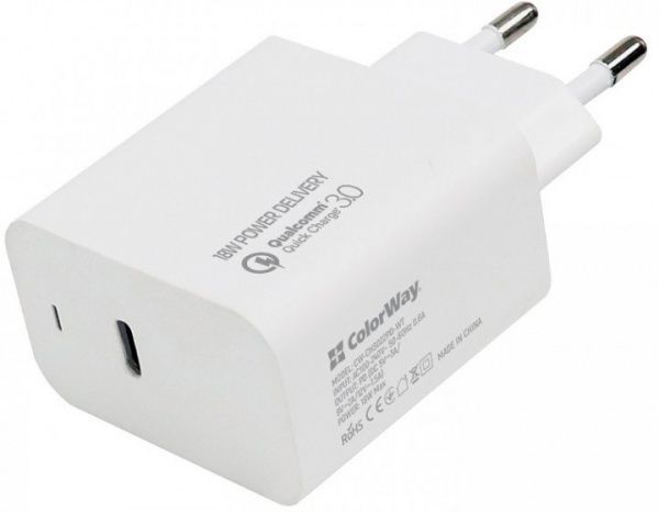 Сетевое зарядное устройство ColorWay Power Delivery Port USB Type-C (20W) (31278459) 