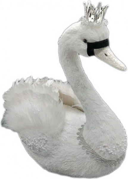 Декорація новорічна New Star лебідь з короною 54 см 