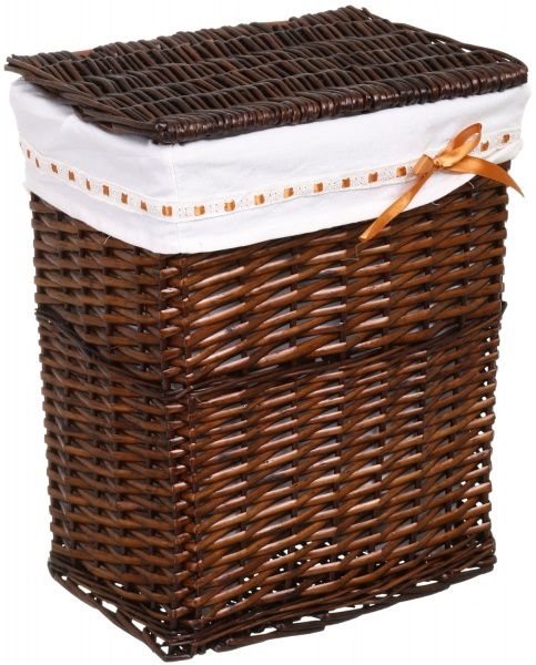 Корзина плетеная с текстилем Tony Bridge Basket 37x27x48 см HQ13-10AB-2 