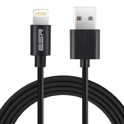 Кабель ESR USB Type-A to Lightning MFi 1,2 м чорний (13629) 