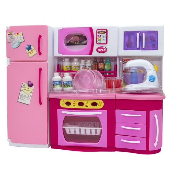 Кукольная кухня Qun Feng Toys Родной дом-2 37x11.5x28.5 см Розовая 2803S